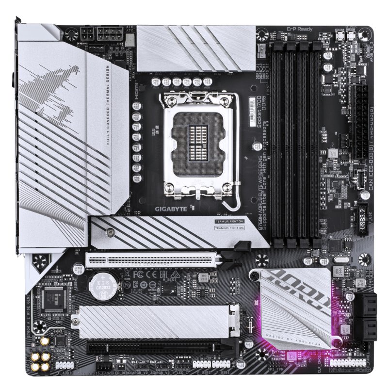 GIGABYTE B760M AORUS ELITE WIFI6E GEN5 Motherboard - Supports 14th Gen. Intel Core CPUs, 12 1 1 phases VRM, up to