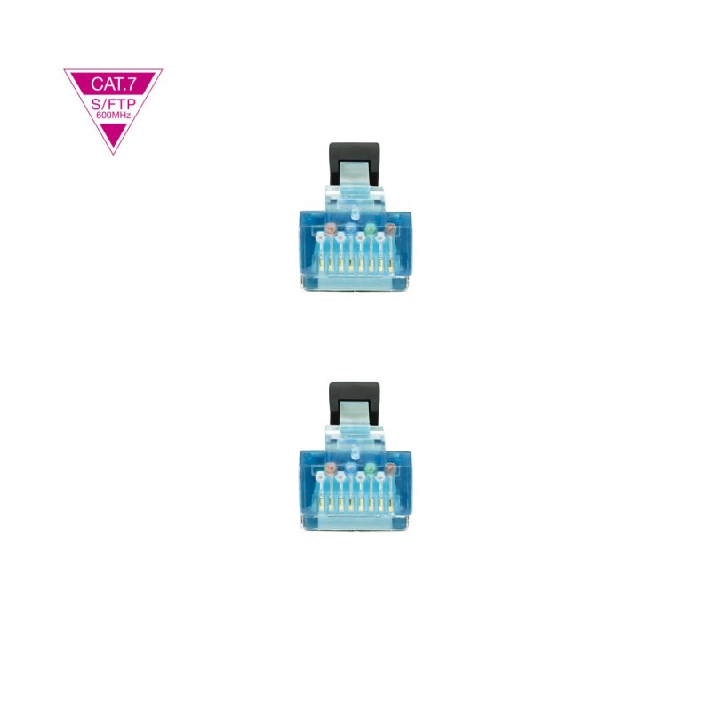 Câble/Cordon réseau RJ45 Nanocable Catégorie 7 S-FTP (S/FTP) Droit 25cm (Noir)