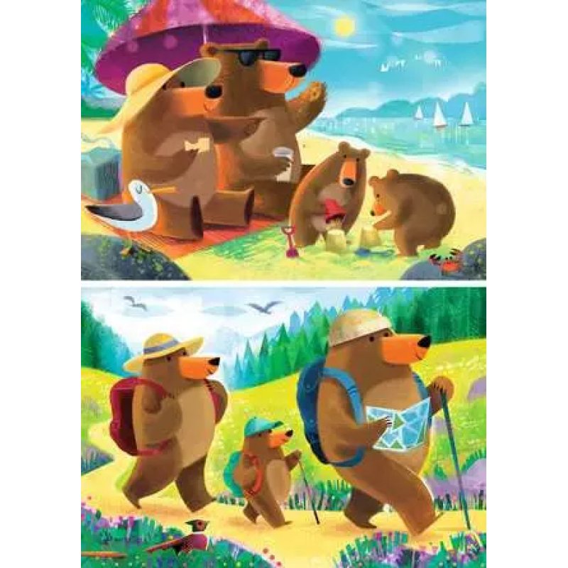 Ravensburger - Bear Family Vacations 2x24p (12004046)