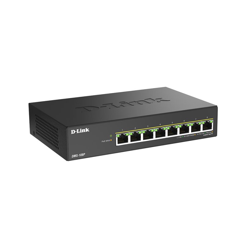 D-Link 8-Port Multi-Gigabit Unmanaged PoE Switch DMS-108P/E