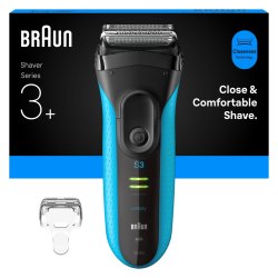 Braun - Series 3 Electric Shaver, Precision Trimmer, Wet & Dry, 3040S - Blue