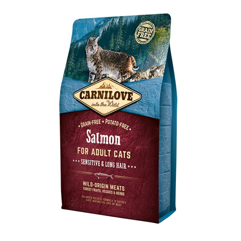 CARNILOVE Salmon Cat Food croquette pour chat 2 kg Adulte Poire, Saumon