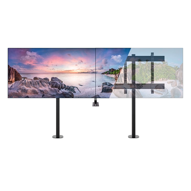 B-Tech BT8538 2,18 m (86") Sol Noir, Argent