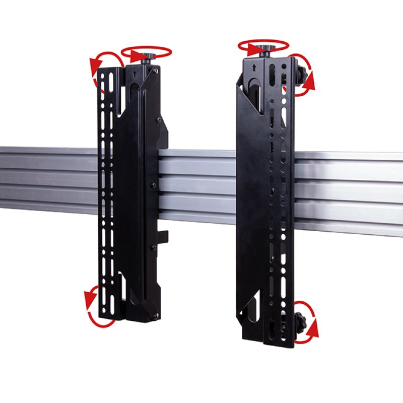 B-Tech SYSTEM X - 2 x 2 Universal Bolt-Down Videowall Mounting System with Micro-Adjustment for 46-60" screens