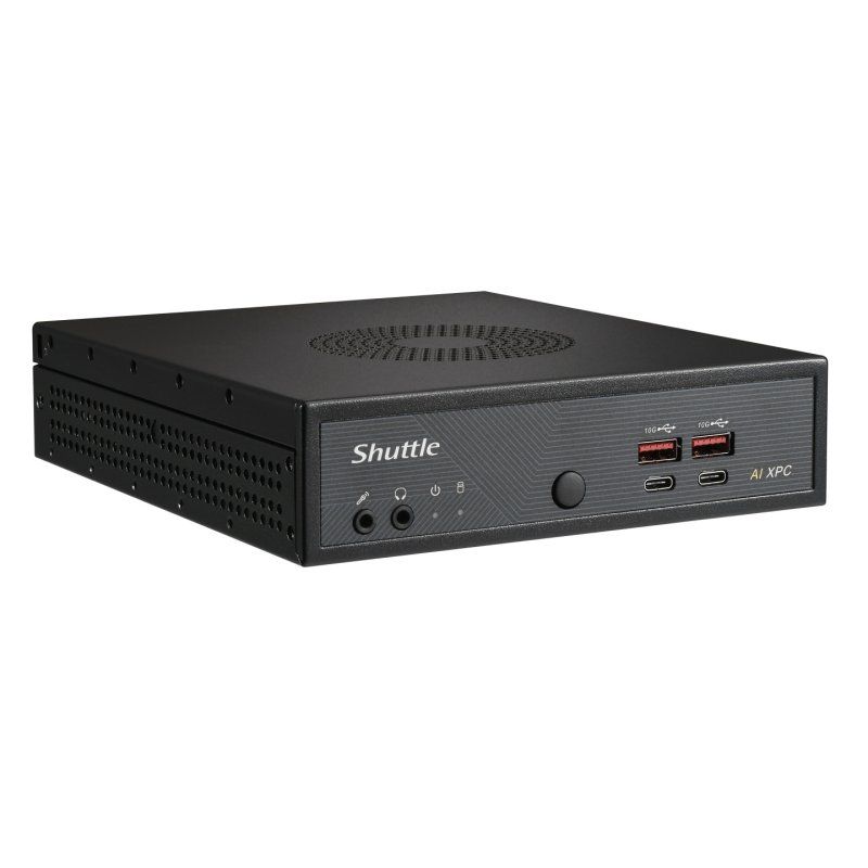Shuttle Slim AI PC DN11H9 Intel Core Ultra 9 185H, Intel Arc graphics, 2xHDMI, 2x DP, 4x 2.5 Gbit LAN, VESA, 24/7