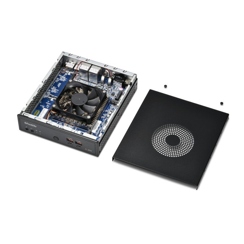 Shuttle Slim AI PC DN11H7 Intel Core Ultra 7 155H, Intel Arc graphics, 2xHDMI, 2x DP, 4x 2.5 Gbit LAN, VESA, 24/7