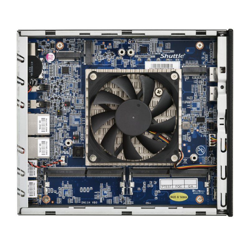 Shuttle Slim AI PC DN11H7 Intel Core Ultra 7 155H, Intel Arc graphics, 2xHDMI, 2x DP, 4x 2.5 Gbit LAN, VESA, 24/7