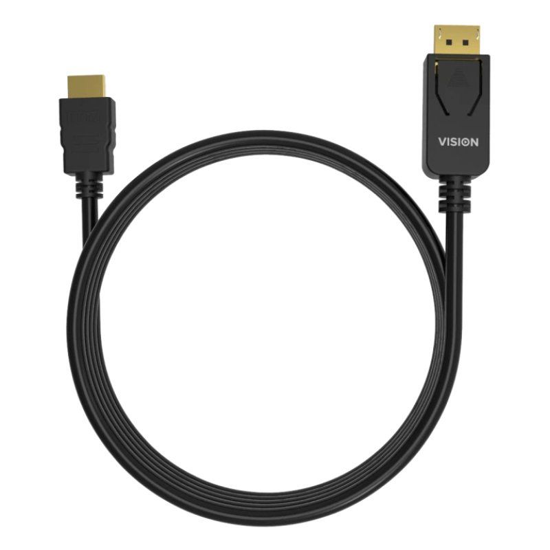 Vision TC 2MDPHDMI8K/BL video cable adapter 2 m DisplayPort HDMI Black