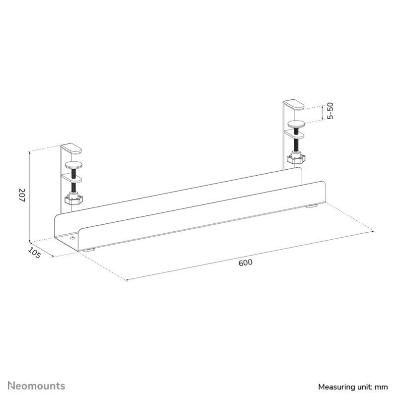 Neomounts ADS07-121BL Goulotte passe-câbles - fixation à pince - universel