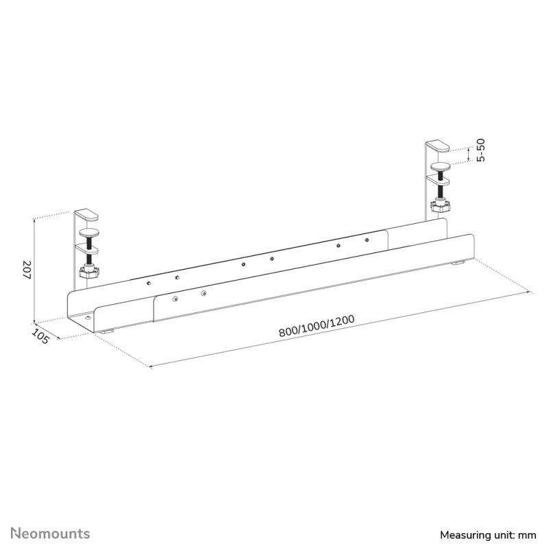 Neomounts ADS07-120WH Cable tray - clamp-on design - universal