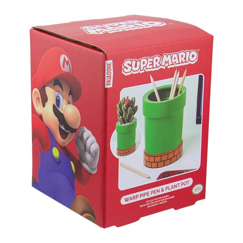 Paladone Super Mario Pipe Plant and Pen Pot porte crayons et stylos Vitrocéramique Vert, Orange