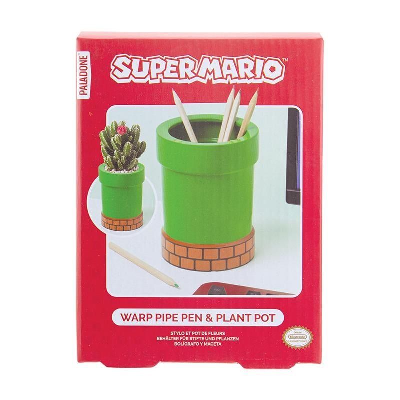 Paladone Super Mario Pipe Plant and Pen Pot pen/pencil holder Ceramic Green, Orange