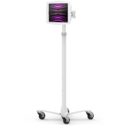 Compulocks iPad 10.9" 10th Gen Space Enclosure Medical Rolling Cart Extended White