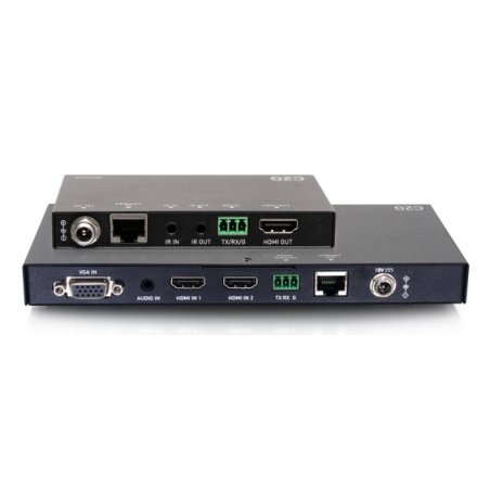 C2G Dual 4K HDMI HDBaseT VGA, 3.5mm, and RS232 over Cat Switching Extender Box Transmitter to Ultra-Slim Box Receiver