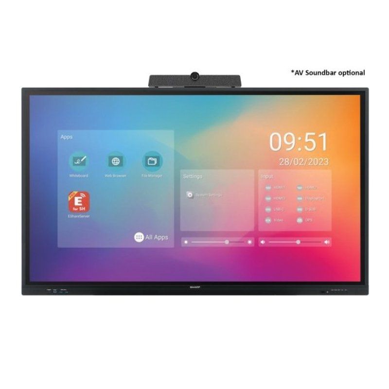 Sharp PN-LC862 Digital signage flat panel 2.18 m (86") LCD Wi-Fi 450 cd/m² 4K Ultra HD Black Touchscreen Built-in