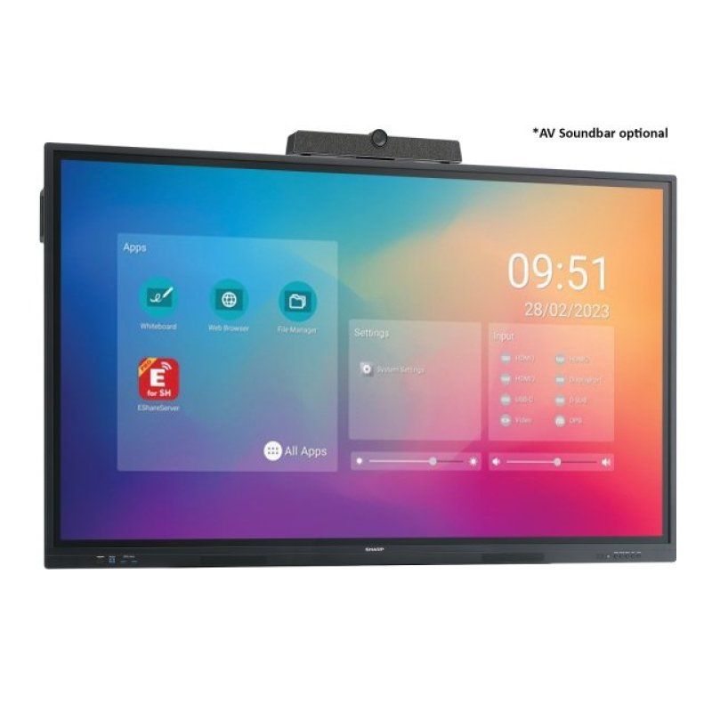 Sharp PN-LC862 Écran plat de signalisation numérique 2,18 m (86") LCD Wifi 450 cd/m² 4K Ultra HD Noir Écran tactile