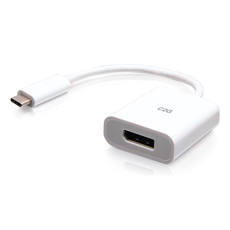 C2G Convertisseur adaptateur USB-C vers DisplayPort - 4K 60 Hz - Blanc