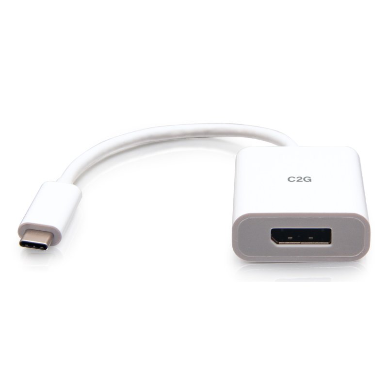 C2G Convertisseur adaptateur USB-C vers DisplayPort - 4K 60 Hz - Blanc