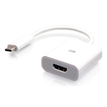C2G Convertisseur adaptateur audio/vidéo USB-C vers HDMI - 4K 60 Hz - Blanc