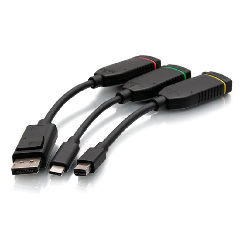 C2G Universal 4K HDMI Dongle Adapter Ring with Color Coded Mini DisplayPort™, DisplayPort, USB-C, and Lightning