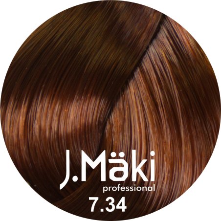 J.Maki Professional, Vopsea permanenta 7.34/Blond cupru auriu mediu, 60ml