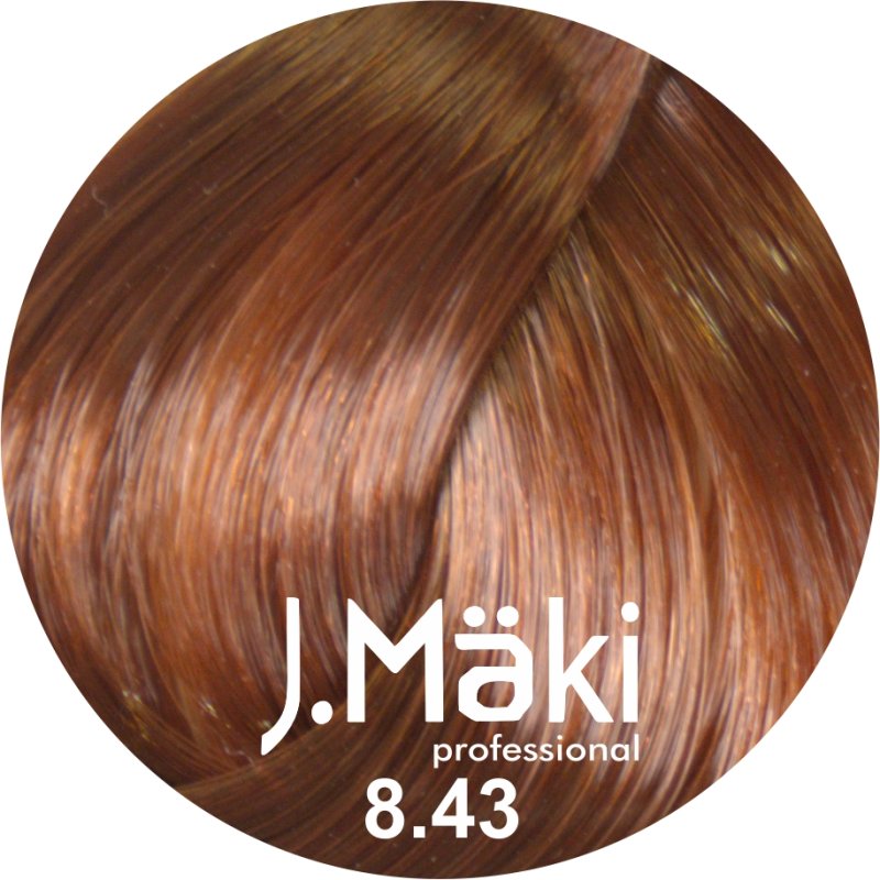 J.Maki Professional, Vopsea permanenta 8.43/Blond cupru auriu deschis, 60ml