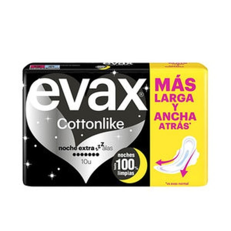Evax Cottonlike Extra Winged Night Pads 10 Units