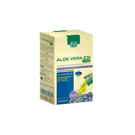 Esi Aloe Vera Forte Detoxifying Supplement 24 Pocket Drink Blueberry Flavor