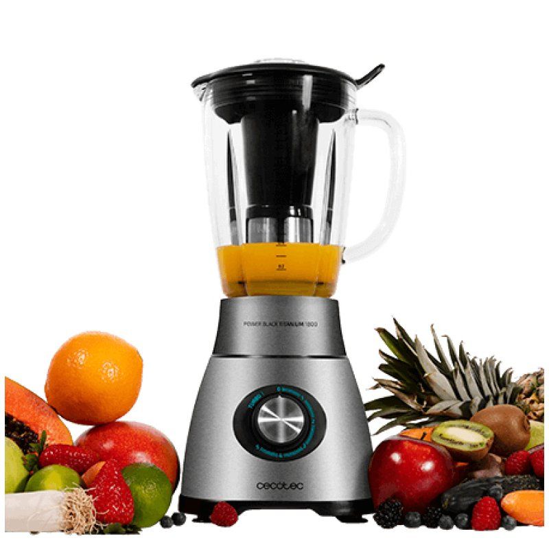Cecotec Power Black Titanium 1800 Tabletop blender 1800 W Black, Stainless steel