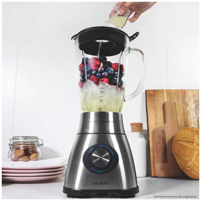 Cecotec Power Black Titanium 1800 Tabletop blender 1800 W Black, Stainless steel