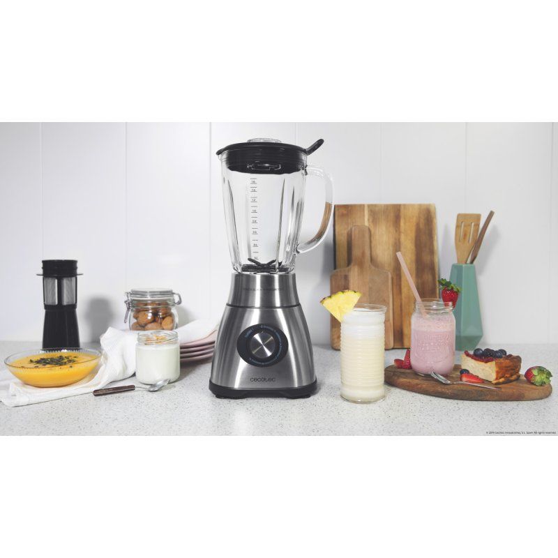 Cecotec Power Black Titanium 1800 Mélangeur de table 1800 W Noir, Acier inoxydable