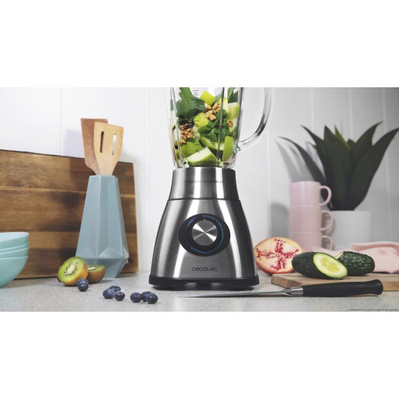 Cecotec Power Black Titanium 1800 Tabletop blender 1800 W Black, Stainless steel