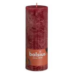 Bolsius Rustiko Shine bougie en cire Cylindre Rouge 1 pièce(s)