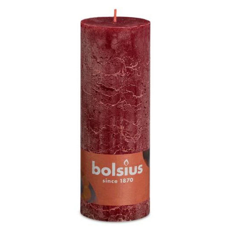 Bolsius Rustiko Shine bougie en cire Cylindre Rouge 1 pièce(s)