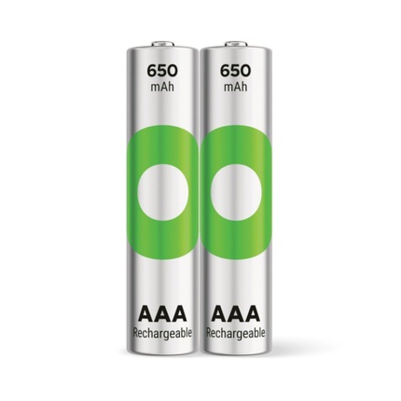 NiMH-Akku GP RECYKO AAA (Micro), 650mAh 1,2Volt (2 Stück, vorgeladen (Ready To Use))