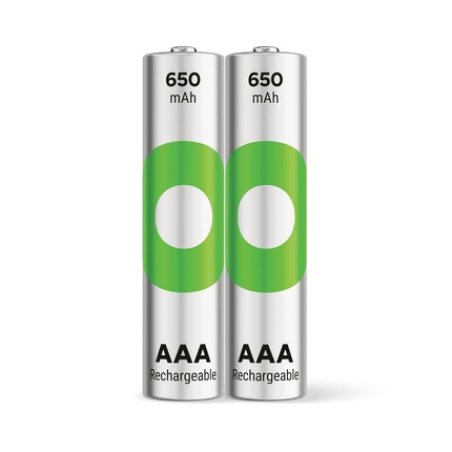 NiMH-Akku GP RECYKO AAA (Micro), 650mAh 1,2Volt (2 Stück, vorgeladen (Ready To Use))