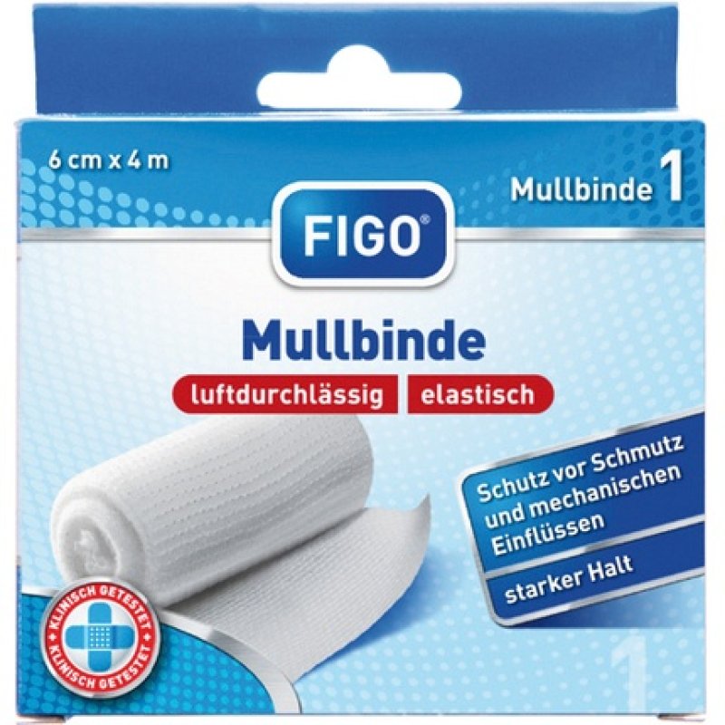 Figo Bandage Gauze White 6cm X 4m Breathable And Elastic