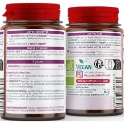 Superdiet Organic Ginger for Nausea, Pregnancy, Digestion, and Energizing