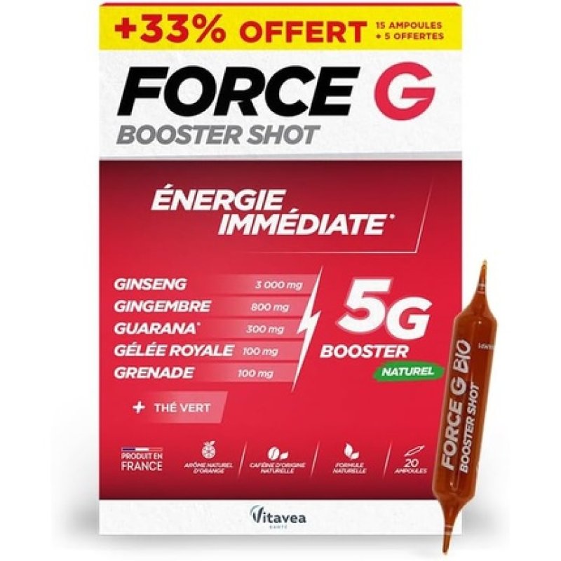 Force G Booster Shot Natural Energy Food Supplement with Ginseng