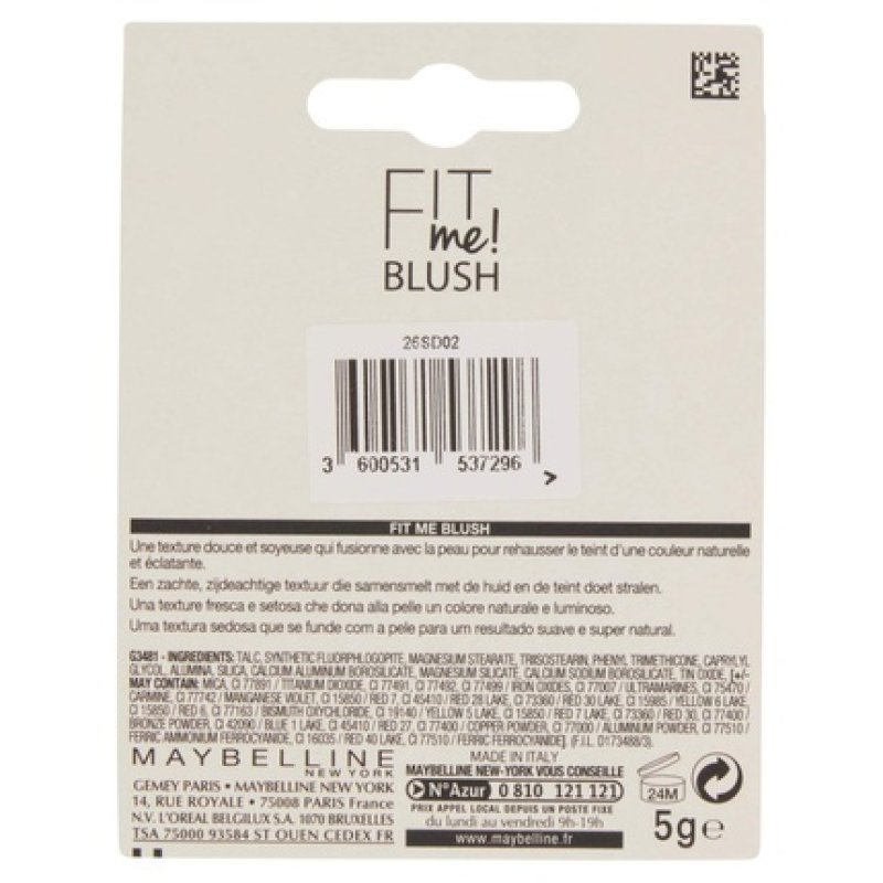 Maybelline New York Blush Powder Fit Me! 40 Peach 4.5g