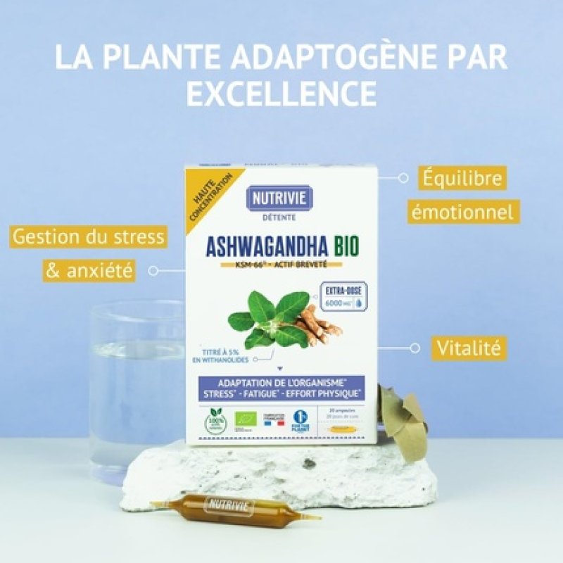 Organic Ashwagandha KSM-66 Extra Dosed 6000mg with 5 Withanolides for Stress and Sleep