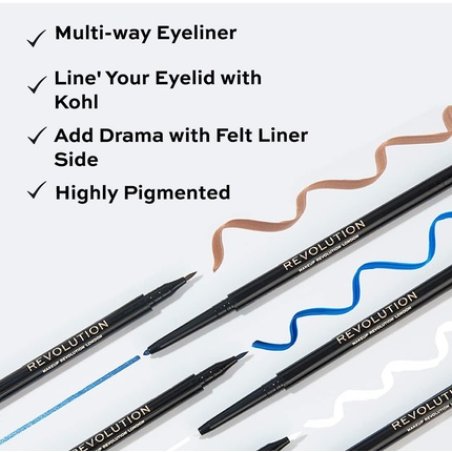 Makeup Revolution Felt & Kohl Eyeliner Brown