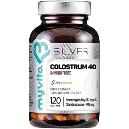 Colostrum 40 Immuno Forte IG Type G Standardized 400mg 120 Capsules MyVita Silver Pure