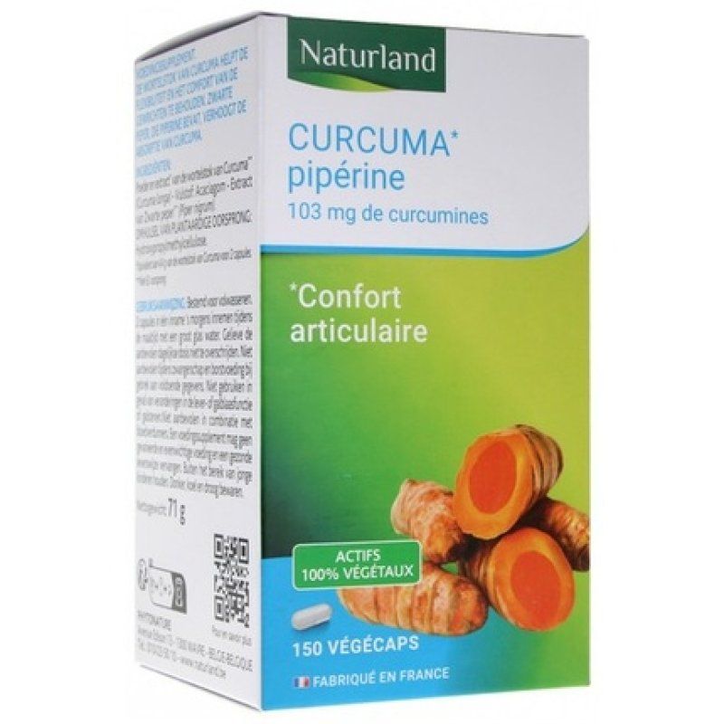 Naturland Turmeric Piperine Dietary Supplement 150 Vegecaps