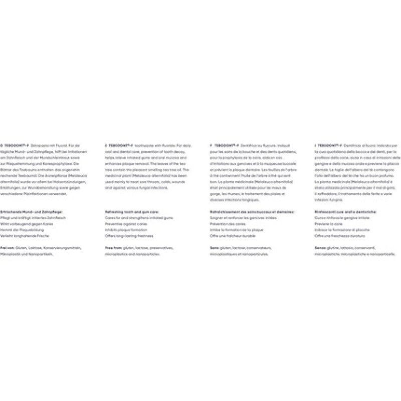 Tebodont-F Toothpaste with Fluoride for Daily Oral and Dental Care