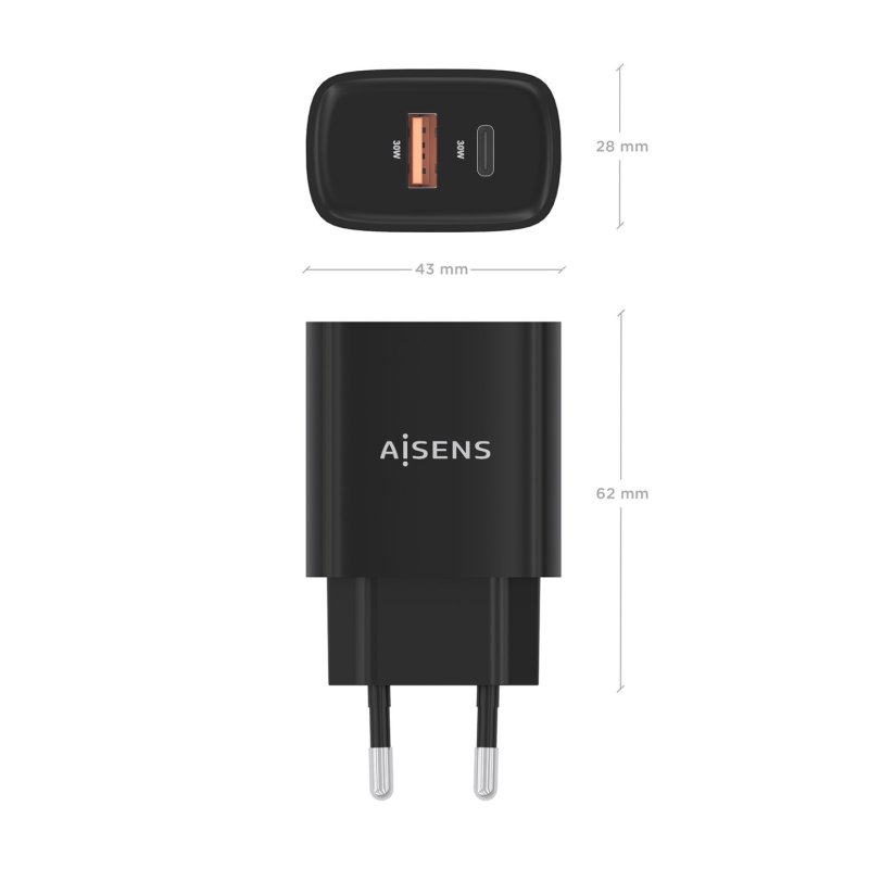 AISENS A110-0953 mobile device charger Universal Black AC Fast charging Indoor