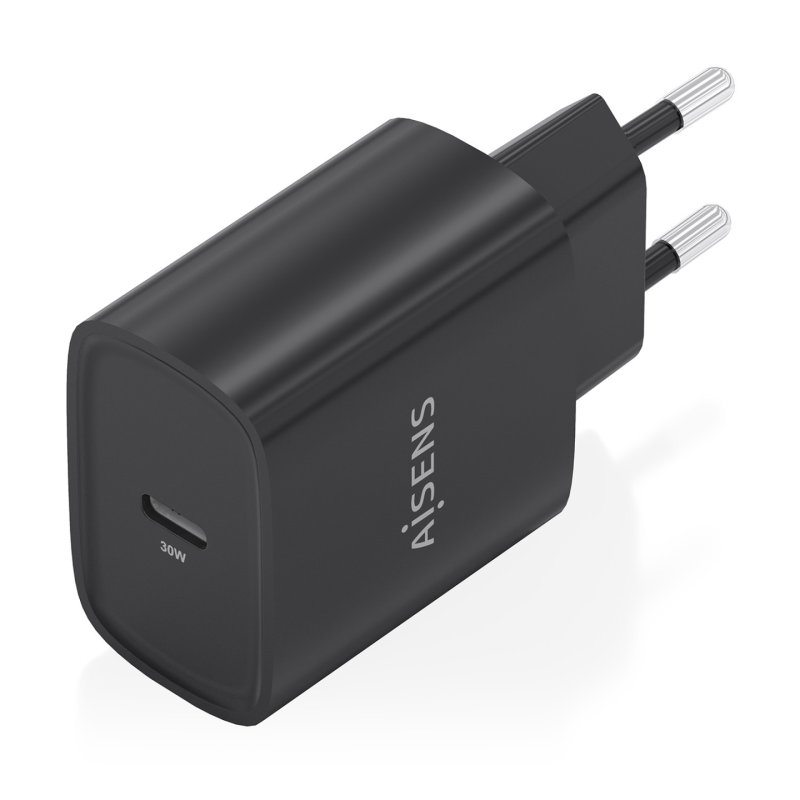 CARGADOR AISENS GAN 30W 1XUSB-C PD3.0 NEGRO