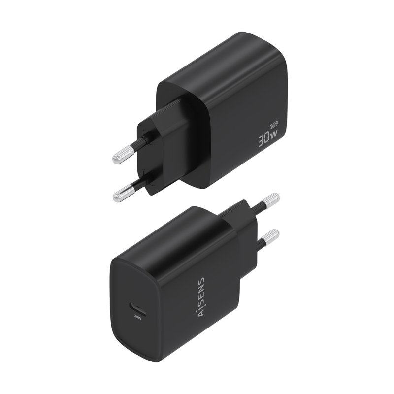 CARGADOR AISENS GAN 30W 1XUSB-C PD3.0 NEGRO