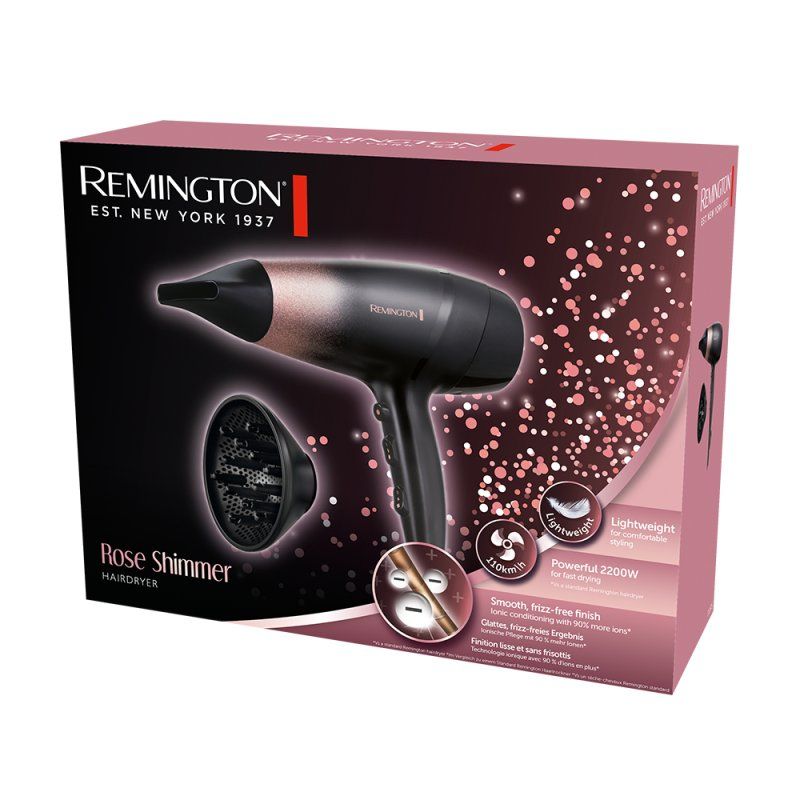 Remington Rose Shimmer sèche-cheveux 2200 W Noir, Rose