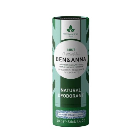 Ben & Anna Mint Natural Deodorant Stick for Men and Women - Vegan & Natural